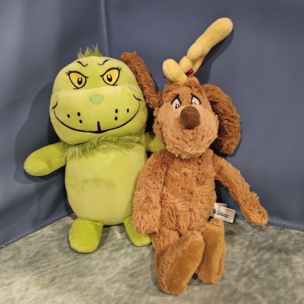 Aurora Dr Seuss Grinch Max Dog Plush Bundle Stuffed Animals